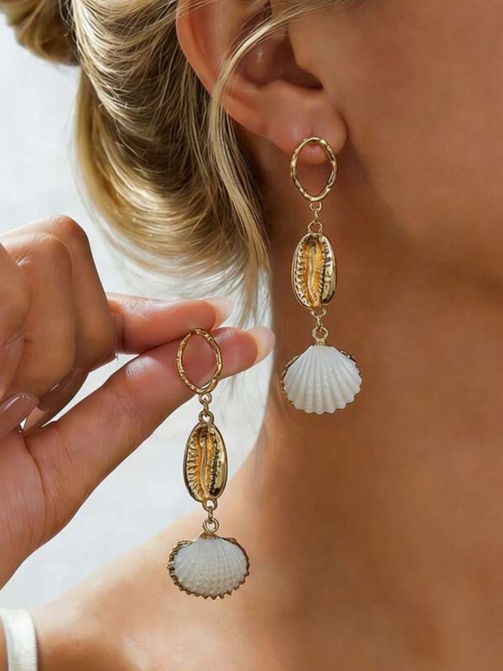 Shell Drop Earrings #2772 - Picture 2 of 4